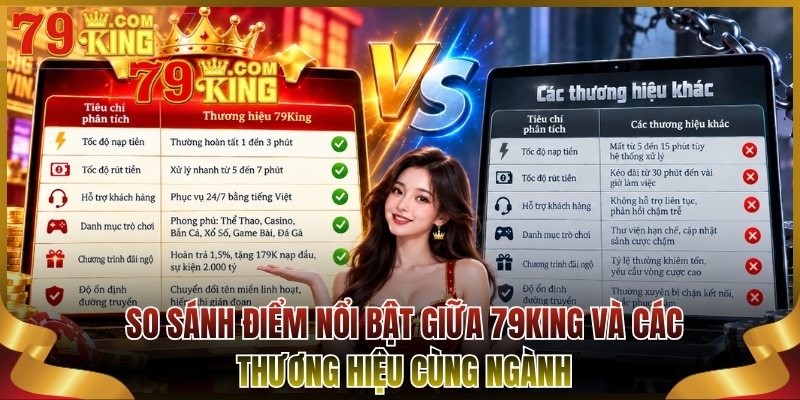 So sánh điểm nổi bật giữa 79King và các thương hiệu cùng ngành