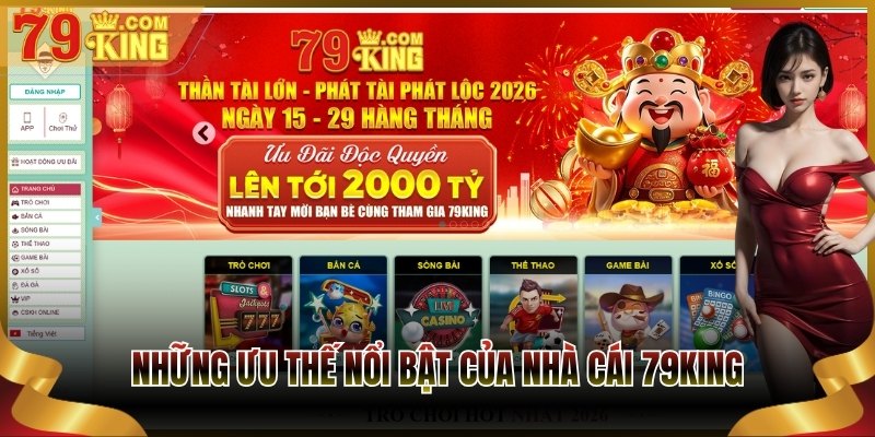 Những ưu thế nổi bật của nhà cái 79King