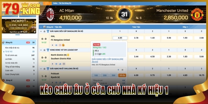 Kèo châu Âu ở cửa chủ nhà ký hiệu 1
