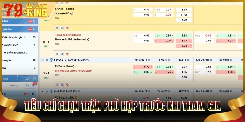 Tiêu chí chọn trận phù hợp trước khi tham gia