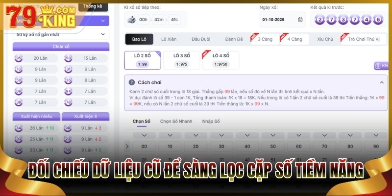 Đối chiếu dữ liệu cũ để sàng lọc cặp số tiềm năng song thủ lô